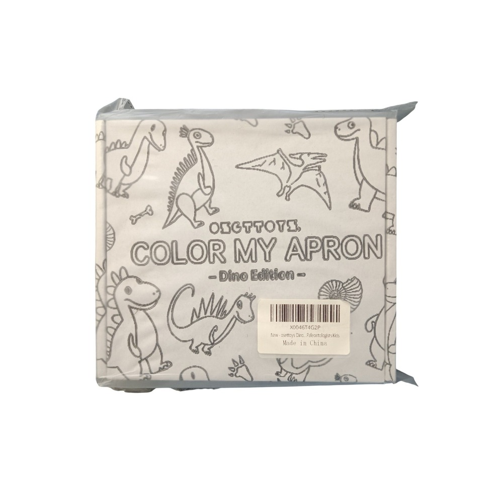 OSOTTOYS Color My Apron Dino Edition Kids DIY Coloring Kit with 12 Markers NEW